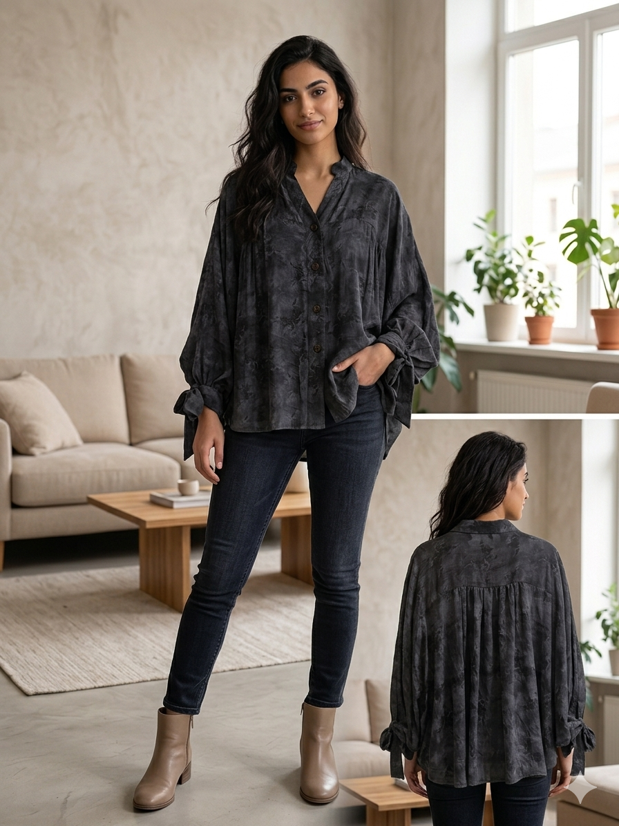 Galaxy linen blouse - Image 5
