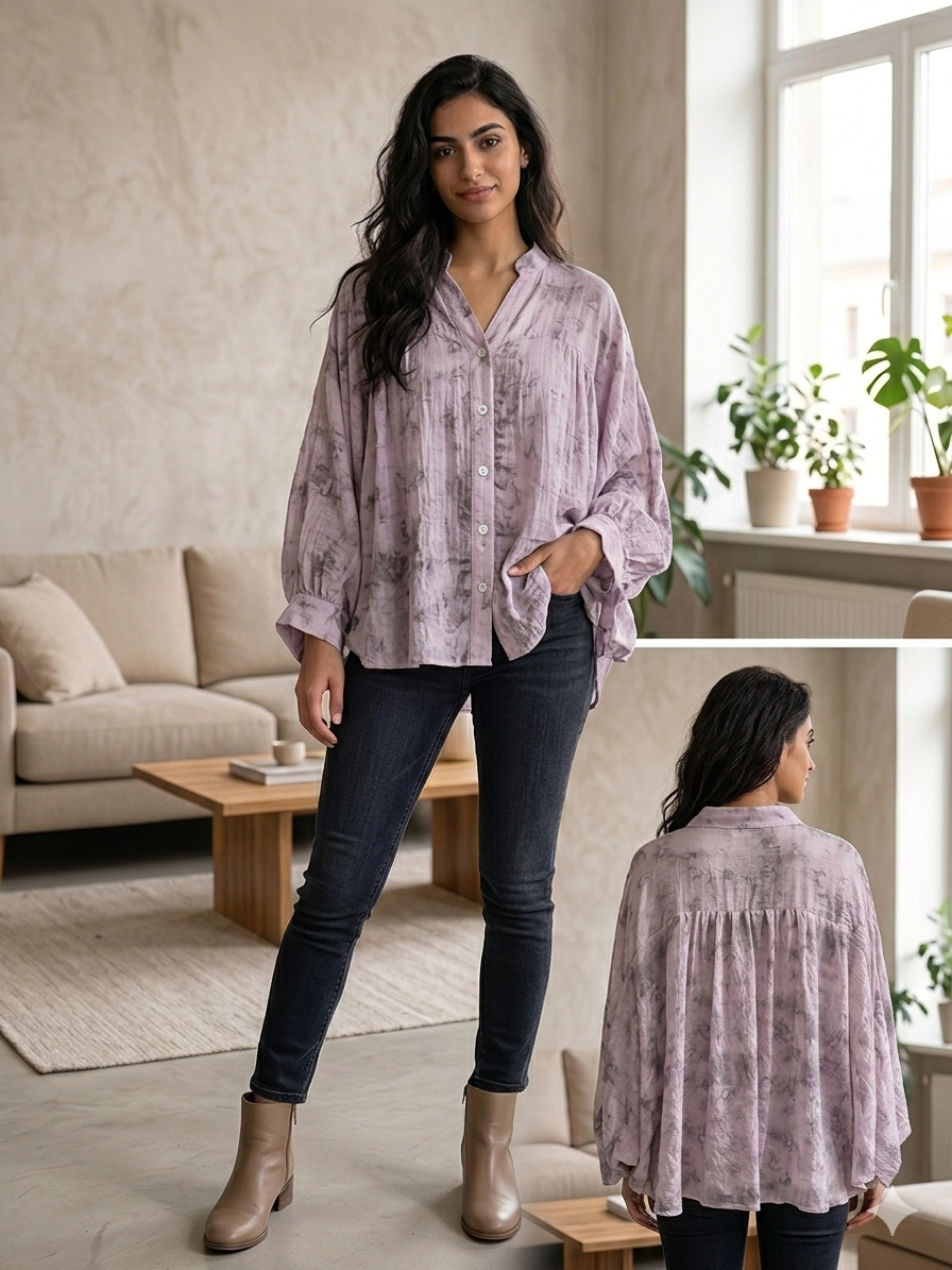 Galaxy linen blouse - Image 3